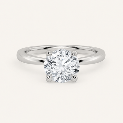 1CT Round Cut Lab Grown Diamond Classic Solitaire Ring