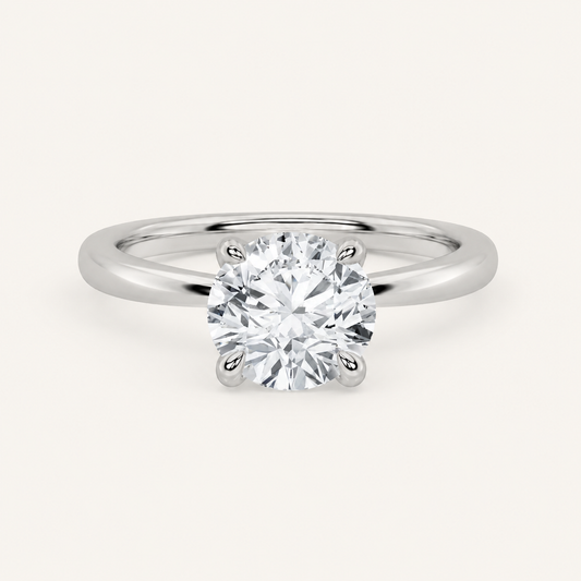 1CT Round Cut Lab Grown Diamond Classic Solitaire Ring