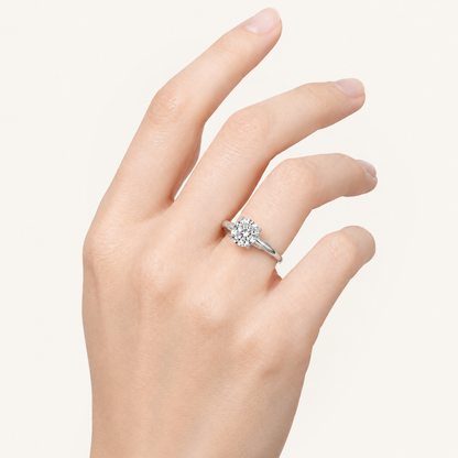 1CT Round Cut Lab Grown Diamond Classic Solitaire Ring