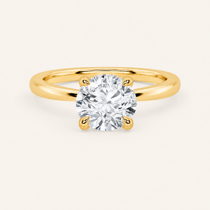 1CT Round Cut Lab Grown Diamond Classic Solitaire Ring