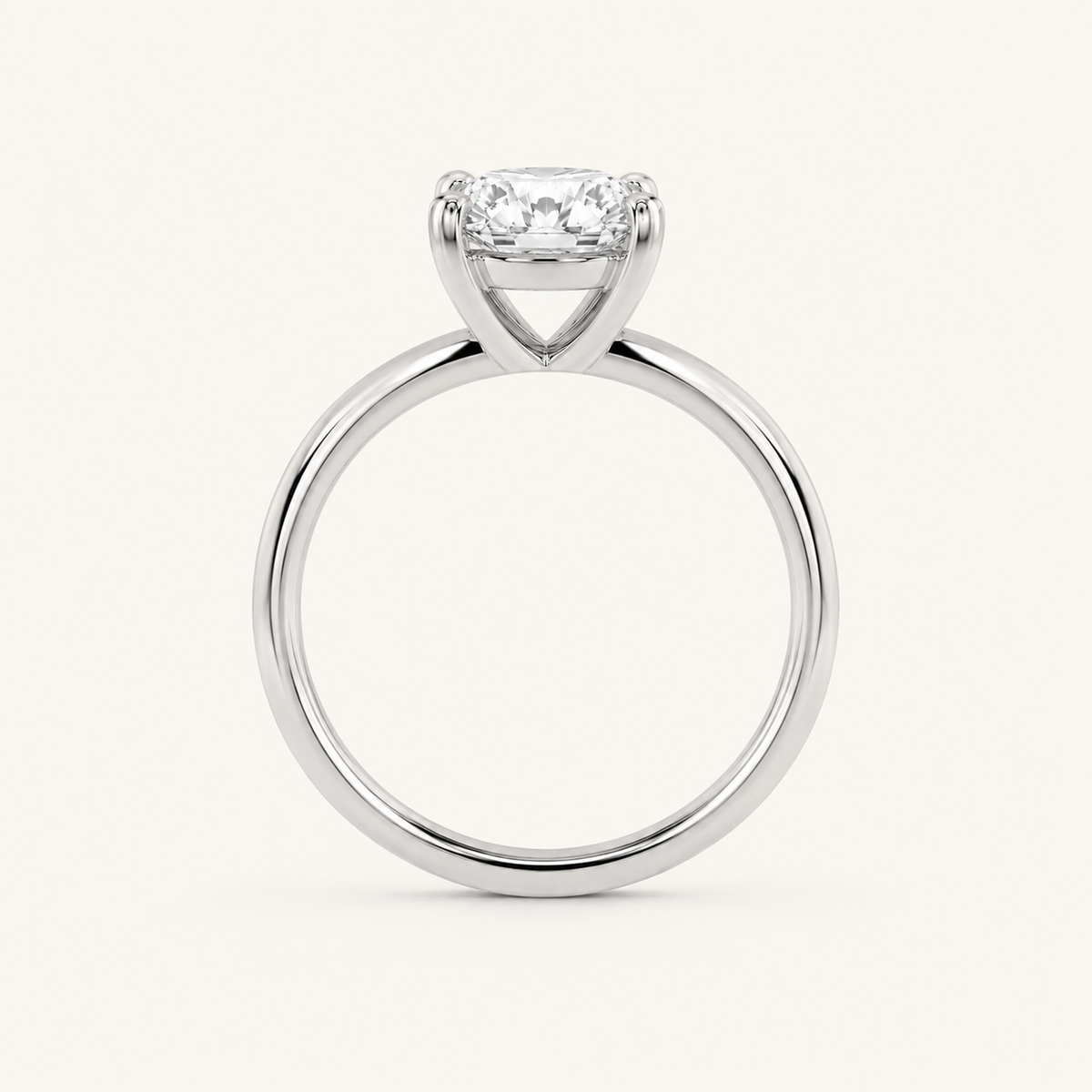 1CT Round Cut Lab Grown Diamond Classic Solitaire Ring