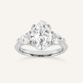 3 CT Oval Cut Lab Grown Diamond Three Stone Ring