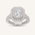 2 CT Radiant Cut Lab Grown Diamond Halo Ring