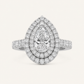 2 CT Pear Cut Lab Grown Diamond Halo Ring