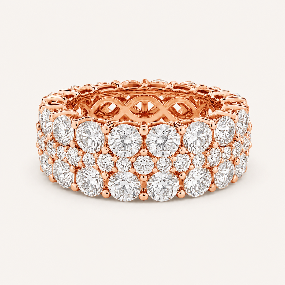 8CT Round Cut Lab Grown Diamond Eternity Band Ring