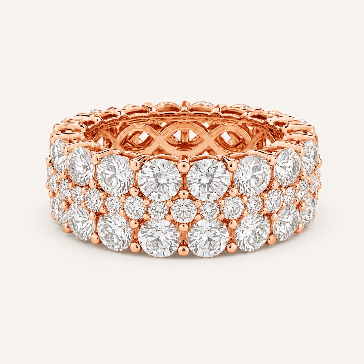 8CT Round Cut Lab Grown Diamond Eternity Band Ring