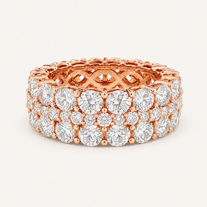 8CT Round Cut Lab Grown Diamond Eternity Band Ring