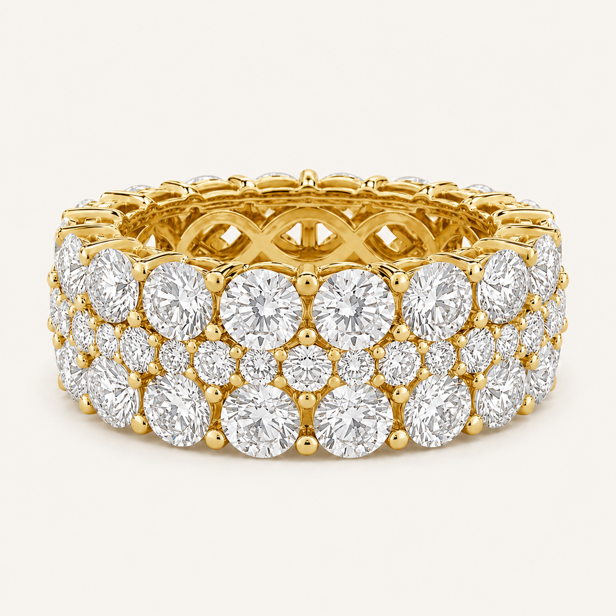 8CT Round Cut Lab Grown Diamond Eternity Band Ring