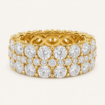 8CT Round Cut Lab Grown Diamond Eternity Band Ring