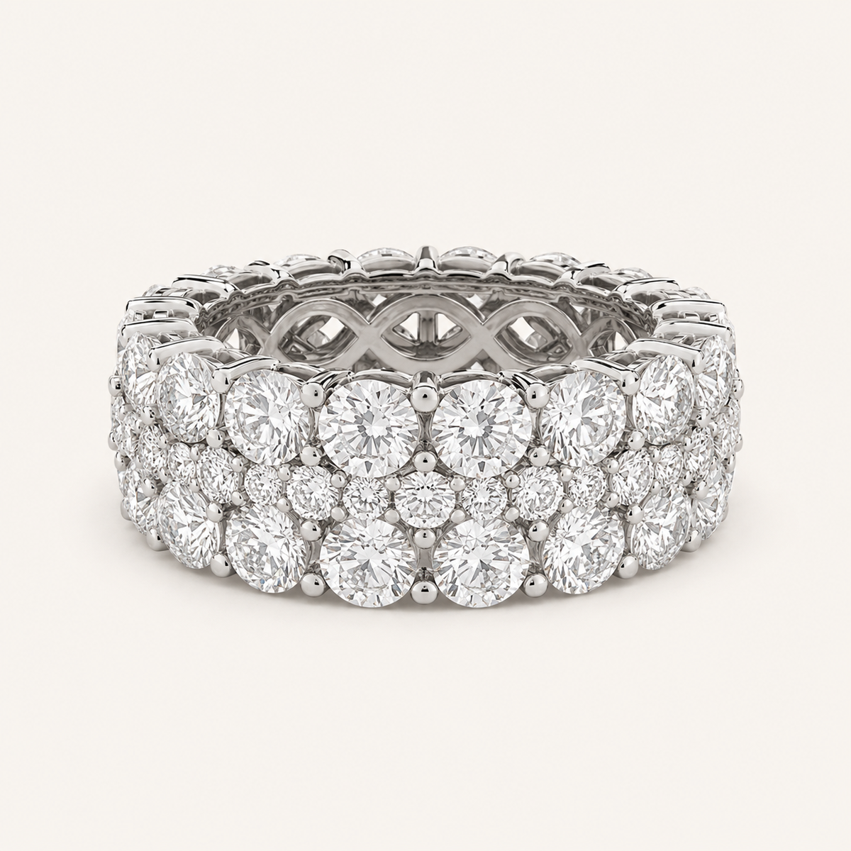 8CT Round Cut Lab Grown Diamond Eternity Band Ring