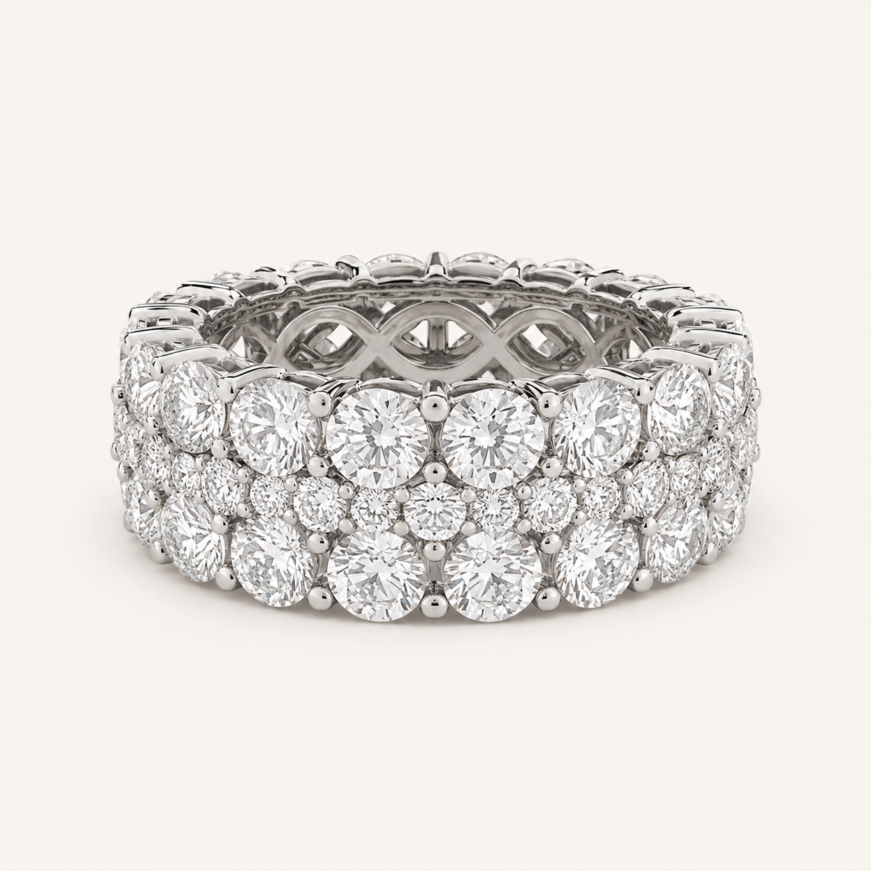 8CT Round Cut Lab Grown Diamond Eternity Band Ring