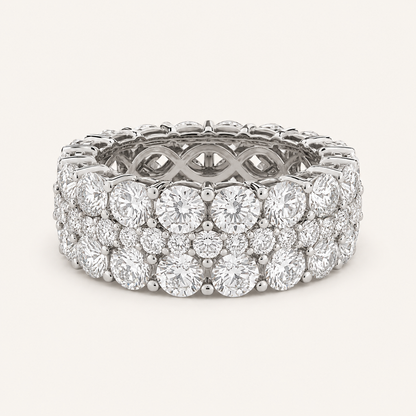 8CT Round Cut Lab Grown Diamond Eternity Band Ring