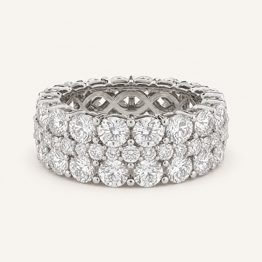 8CT Round Cut Lab Grown Diamond Eternity Band Ring