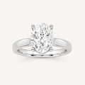 1.5CT Oval Cut Lab Grown Diamond Hidden Halo Cathedral Shank Engagement Ring