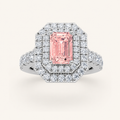 2 CT Emerald Cut Lab Grown Diamond Halo Ring