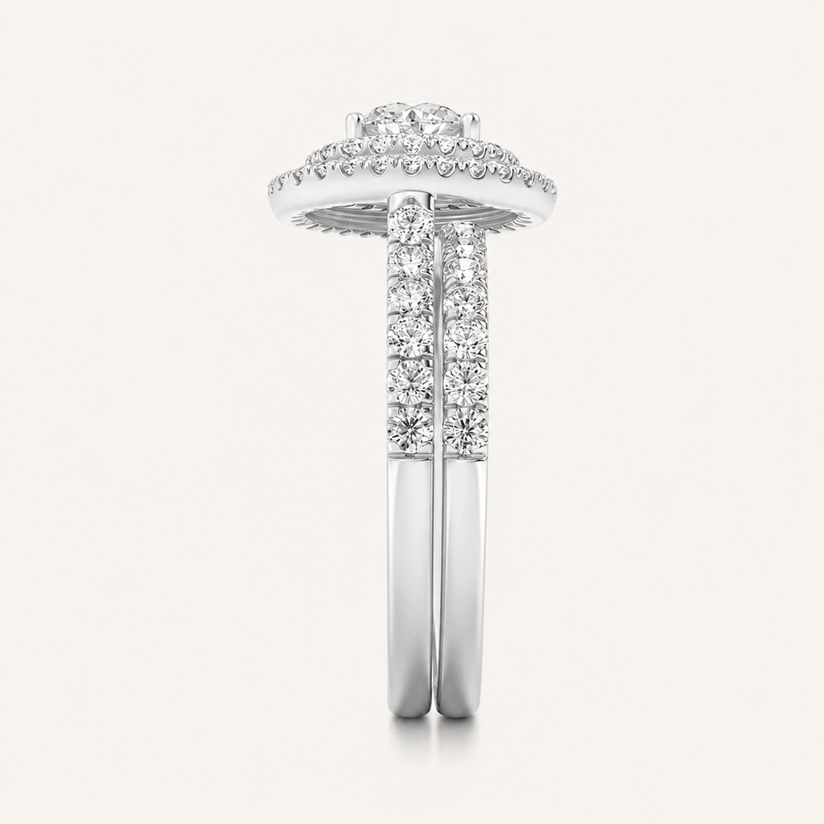 2 CT Round Cut Lab Grown Diamond Bridal Set Ring
