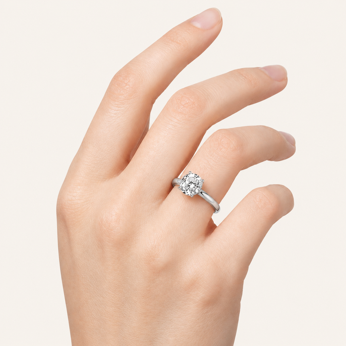 1.5CT Round Cut Lab Grown Diamond Classic Solitaire Ring