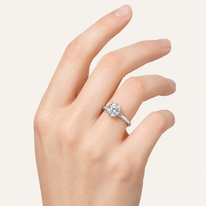 1.5CT Round Cut Lab Grown Diamond Classic Solitaire Ring