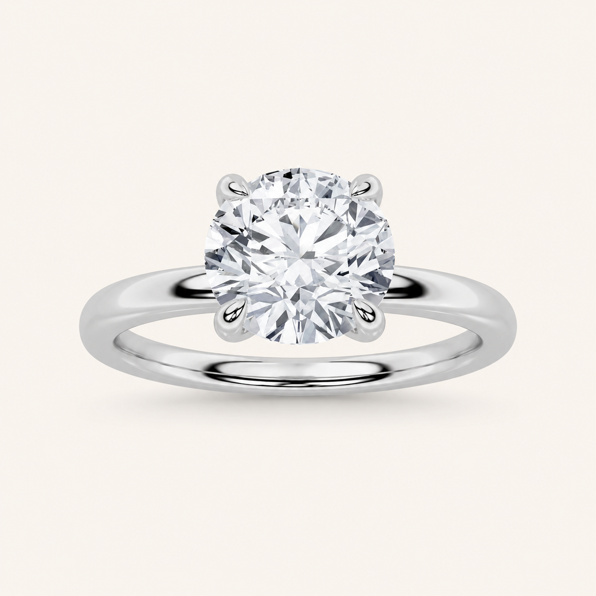1.5CT Round Cut Lab Grown Diamond Classic Solitaire Ring