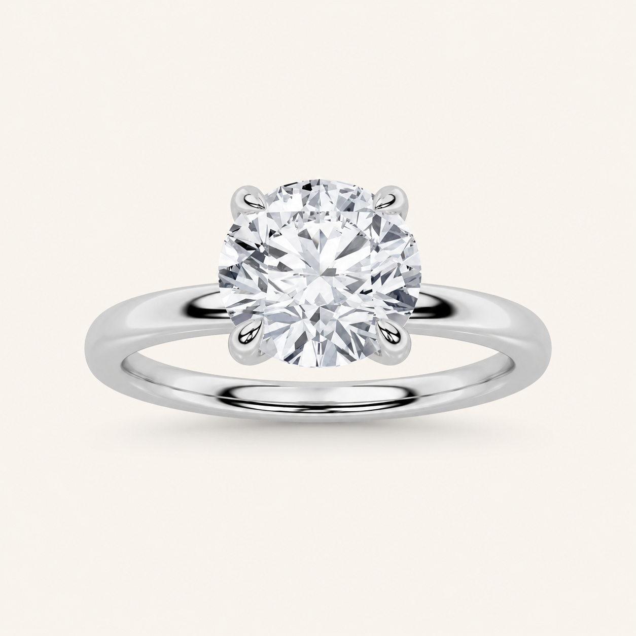 1.5CT Round Cut Lab Grown Diamond Classic Solitaire Ring