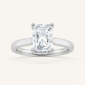 1CT Radiant Cut Lab Grown Diamond Hidden Halo Cathedral Shank Engagement Ring