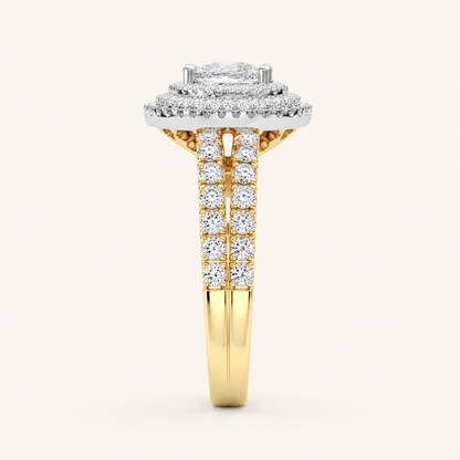 2 CT Pear Cut Lab Grown Diamond Bridal Set Ring