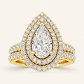 2 CT Pear Cut Lab Grown Diamond Bridal Set Ring