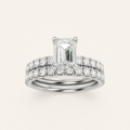 2CT Emerald Cut Lab Grown Diamond Classic Accented Set With Band