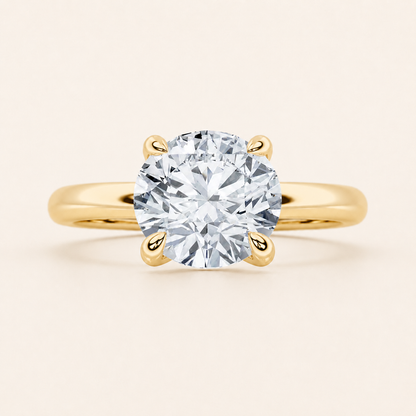2CT Round Cut Lab Grown Diamond Classic Solitaire Ring