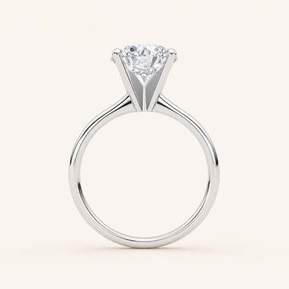 2CT Round Cut Lab Grown Diamond Classic Solitaire Ring