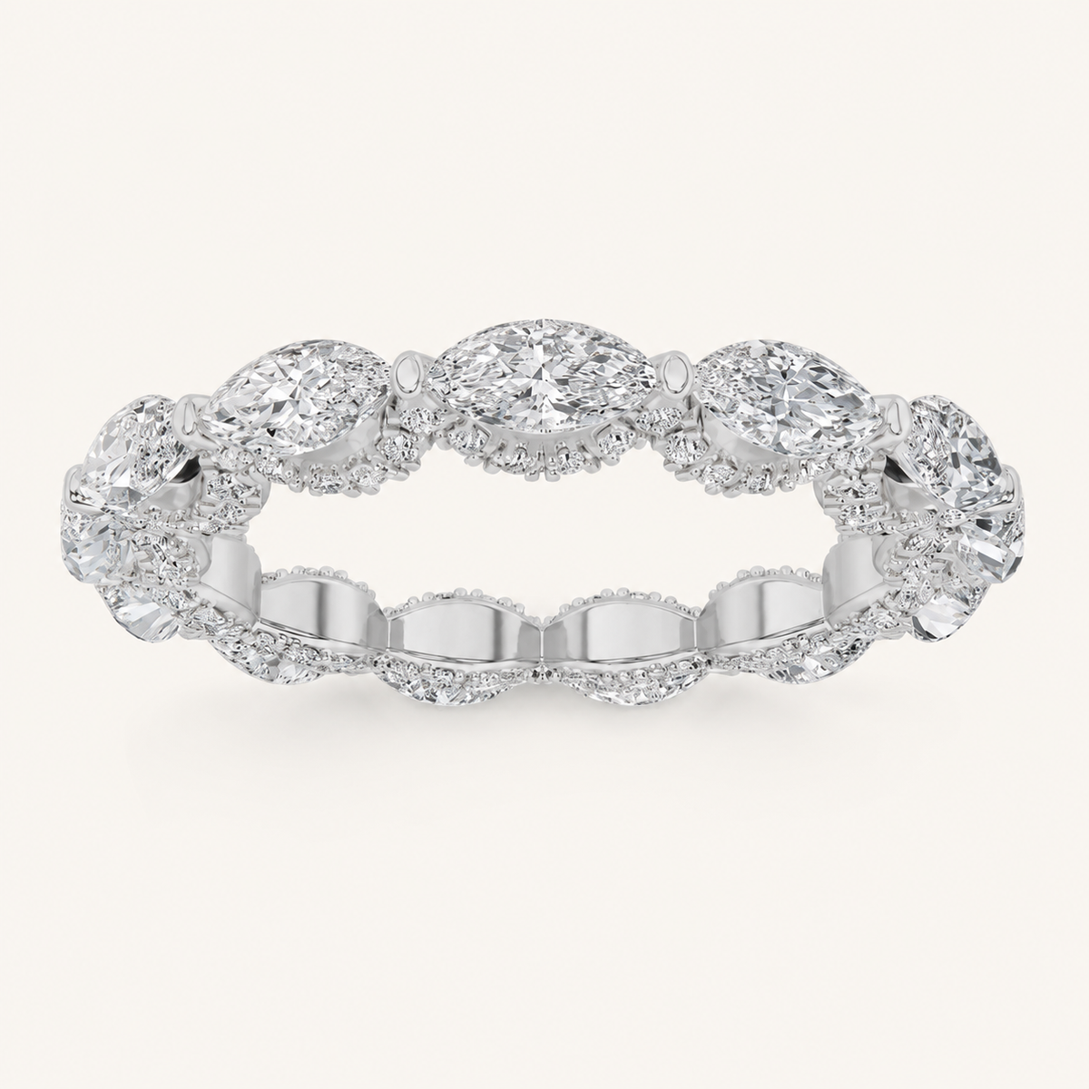 2.5CT Marquise Cut Lab Grown Diamond Eternity Ring