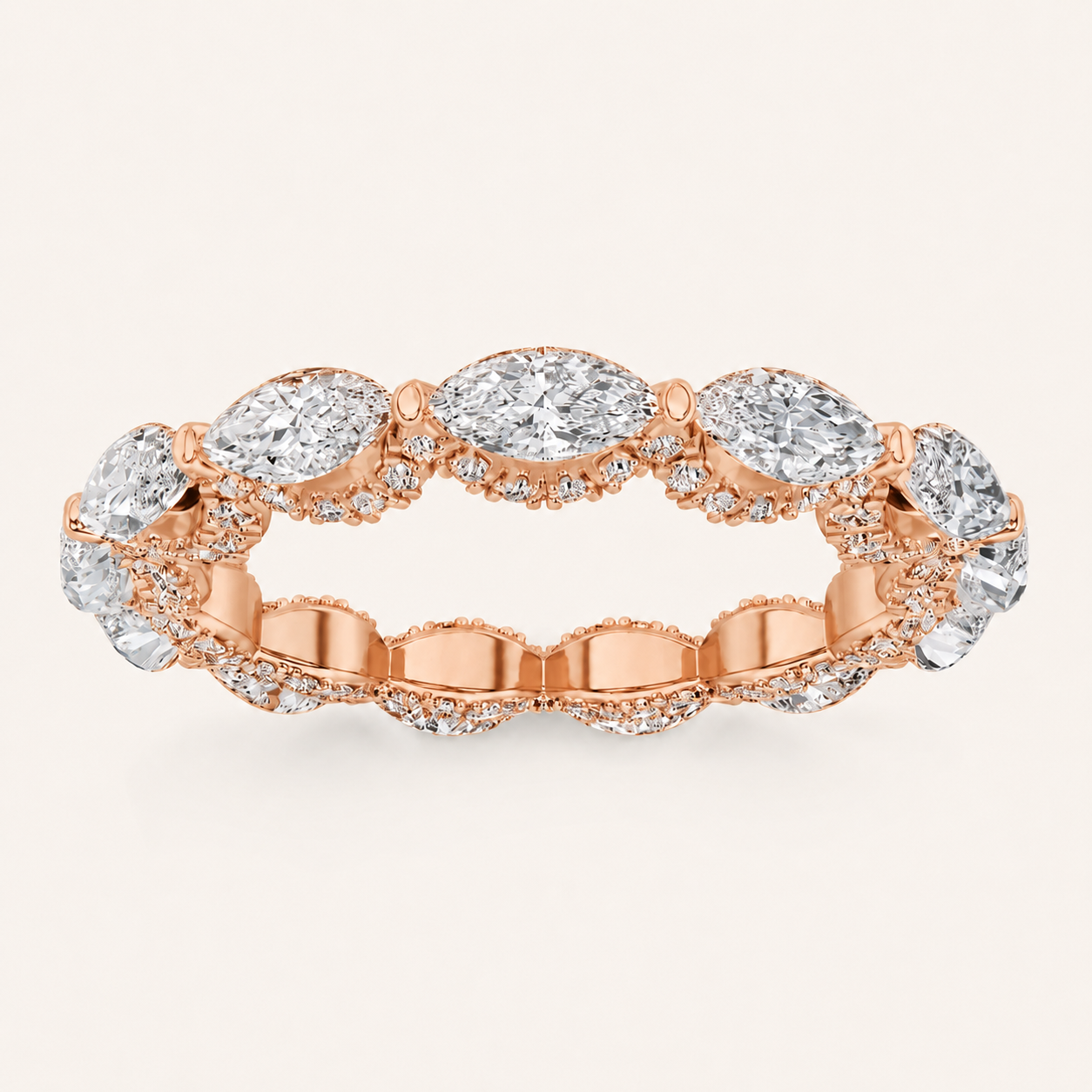 2.5CT Marquise Cut Lab Grown Diamond Eternity Ring