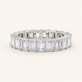 2.5CT Emerald Cut Lab Grown Diamond Split Prong Eternity Ring