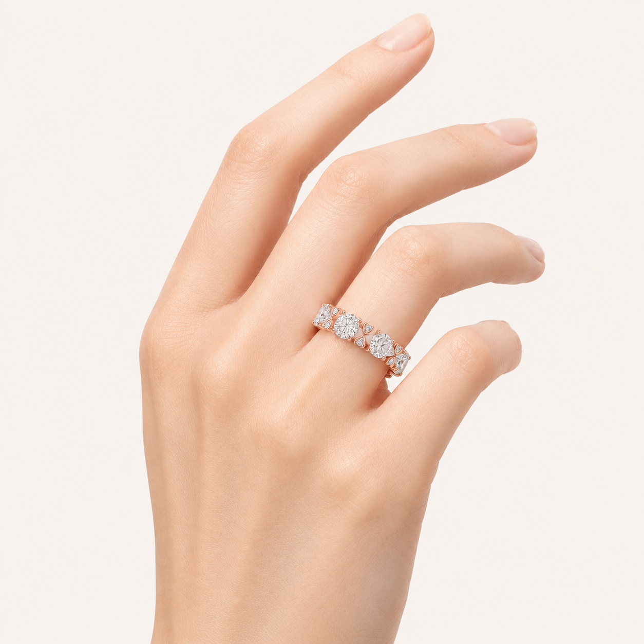 3CT Round Cut Lab Grown Diamond Eternity Band Ring