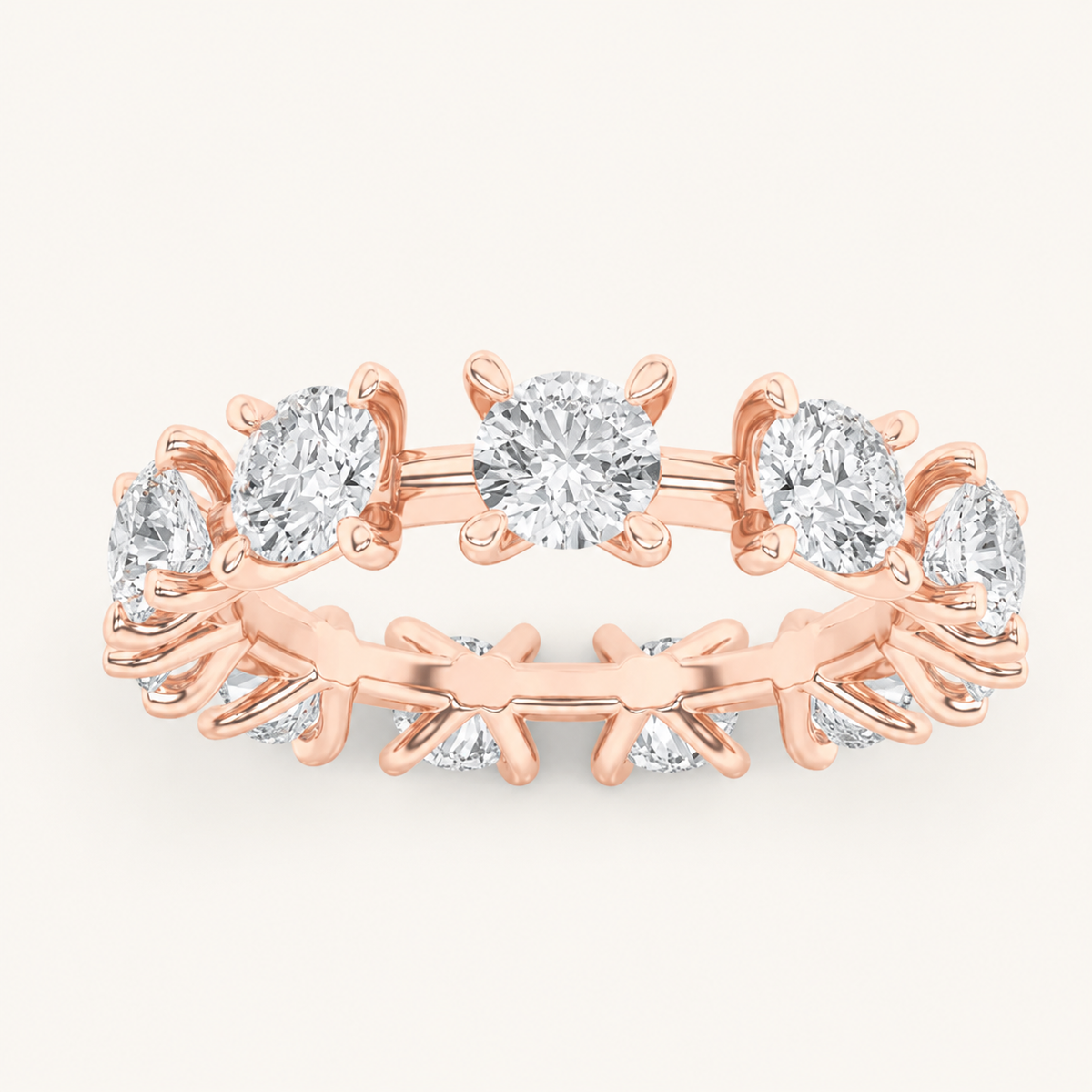 3CT Round Cut Lab Grown Diamond Eternity Band Ring