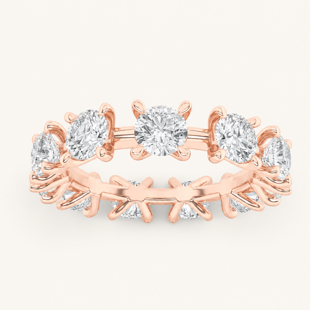 3CT Round Cut Lab Grown Diamond Eternity Band Ring
