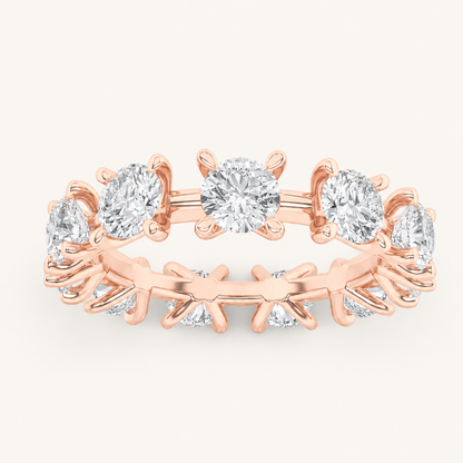 3CT Round Cut Lab Grown Diamond Eternity Band Ring