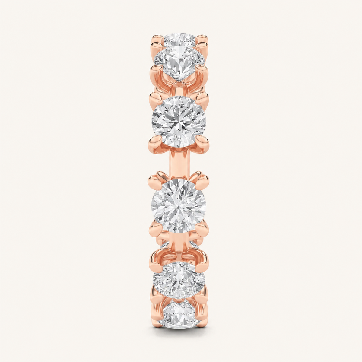 3CT Round Cut Lab Grown Diamond Eternity Band Ring