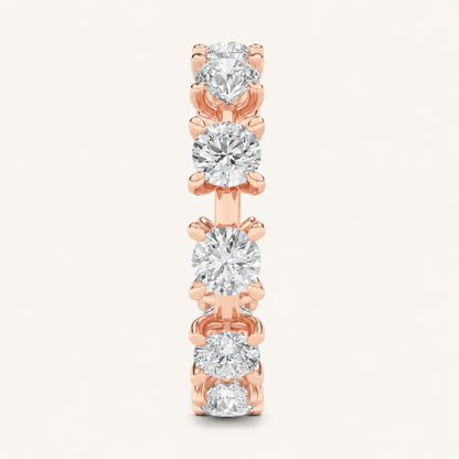 3CT Round Cut Lab Grown Diamond Eternity Band Ring