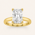 3.00 CT Radiant Cut Lab Grown Diamond Cathedral Shank Solitaire Ring