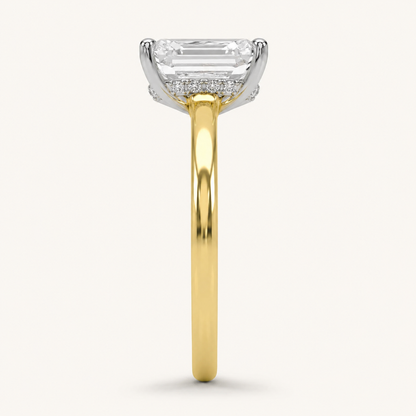 2.00 CT Radiant Cut Lab Grown Diamond Cathedral Shank Solitaire Ring