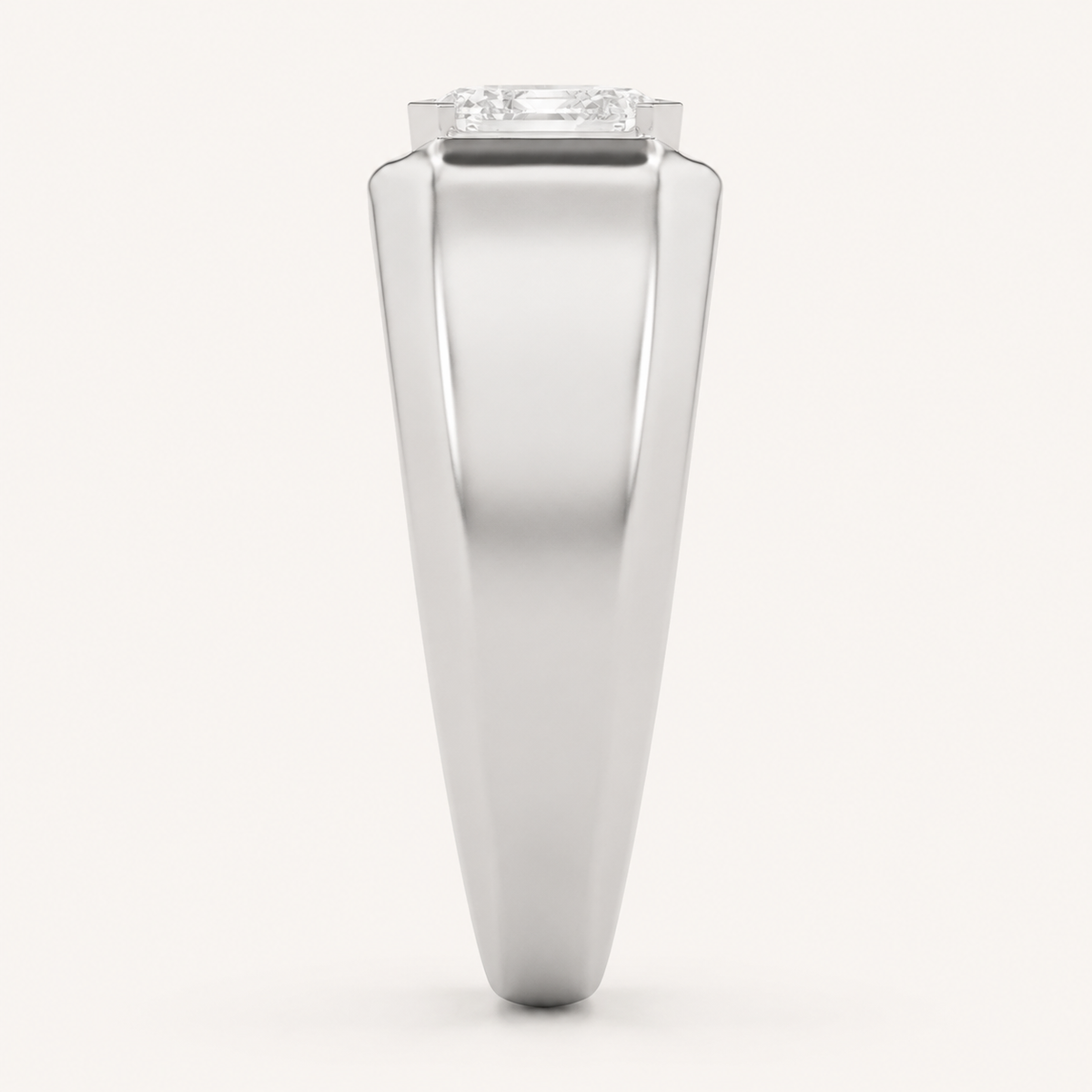 3CT Emerald Cut Lab Grown Diamond Men's Ring