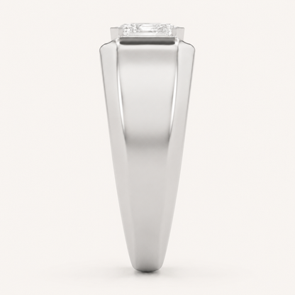 3CT Emerald Cut Lab Grown Diamond Men's Ring