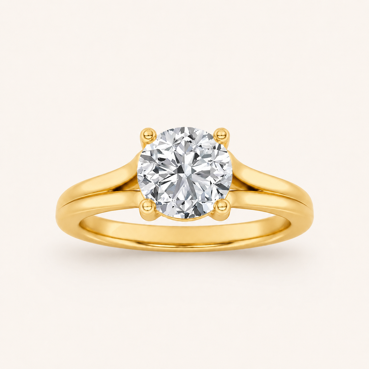 2.00 CT Round Cut Lab Grown Diamond Split Shank Solitaire Ring