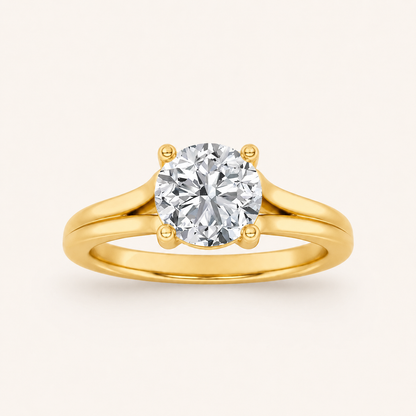 2.00 CT Round Cut Lab Grown Diamond Split Shank Solitaire Ring