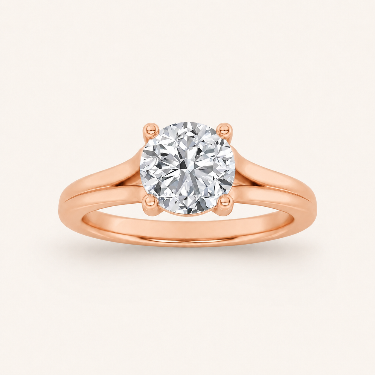 2.00 CT Round Cut Lab Grown Diamond Split Shank Solitaire Ring