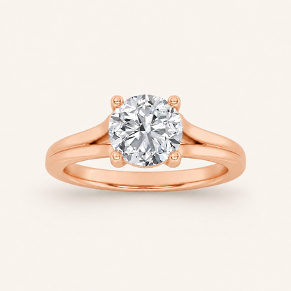 2.00 CT Round Cut Lab Grown Diamond Split Shank Solitaire Ring