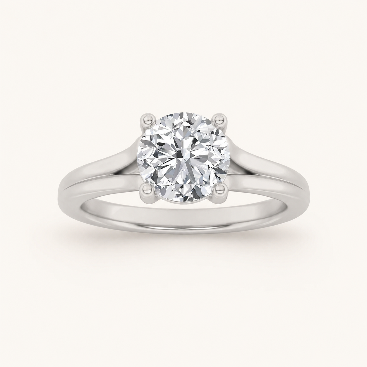 2.00 CT Round Cut Lab Grown Diamond Split Shank Solitaire Ring