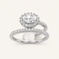 1.00 CT Oval Cut Lab Grown Diamond Halo Ring