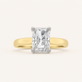 1.50 CT Radiant Cut Lab Grown Diamond Cathedral Shank Solitaire Ring